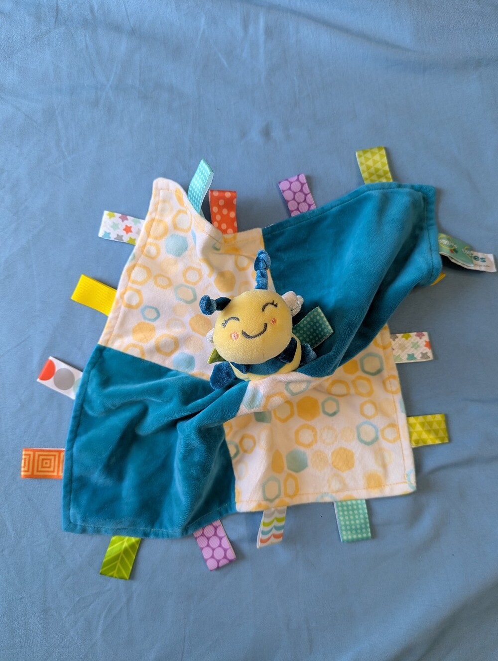 Mary Meyer Taggies Signature  Bumblebee Bee Blanket Lovey Plush Fuzzy Buzzy Toy